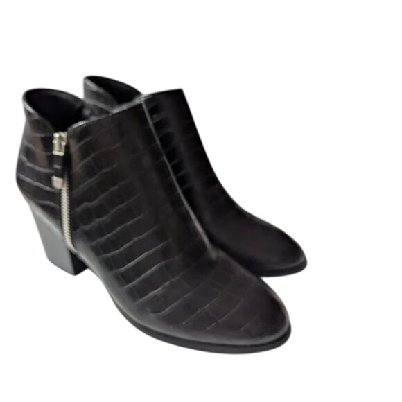 Style & Co Womens Black Faux Leather Moc Croc Almond Toe Ankle Boots Size 8 NWOB - Picture 5 of 7